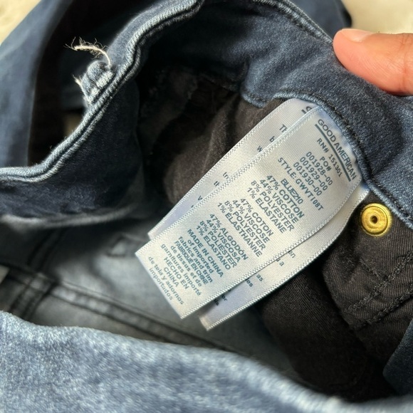 Good American Women's Size 6/28 Blue Good Waist Velvet Side Skinny Jeans - Picture 3 of 6